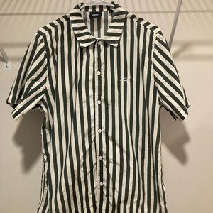 Kith striped Thompson camp collar size large button up